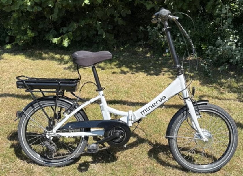 Elektrische vouwfiets Minerva 7 versnellingen, Fietsen en Brommers, Fietsen | Vouwfietsen, 20 inch of meer, Gebruikt, Versnellingen