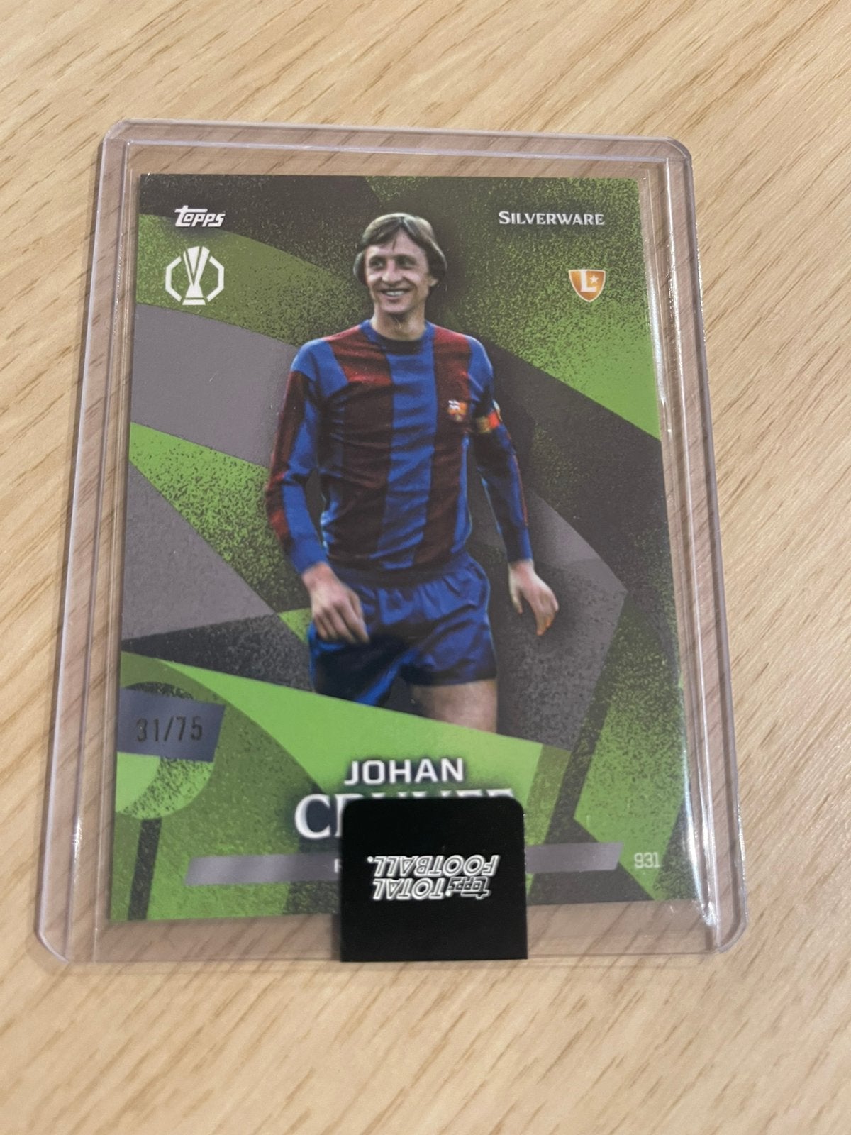 Johan Cruyff /75 Topps Total Football Silverware Barcelona, Ophalen of Verzenden, Zo goed als nieuw, Plaatje
