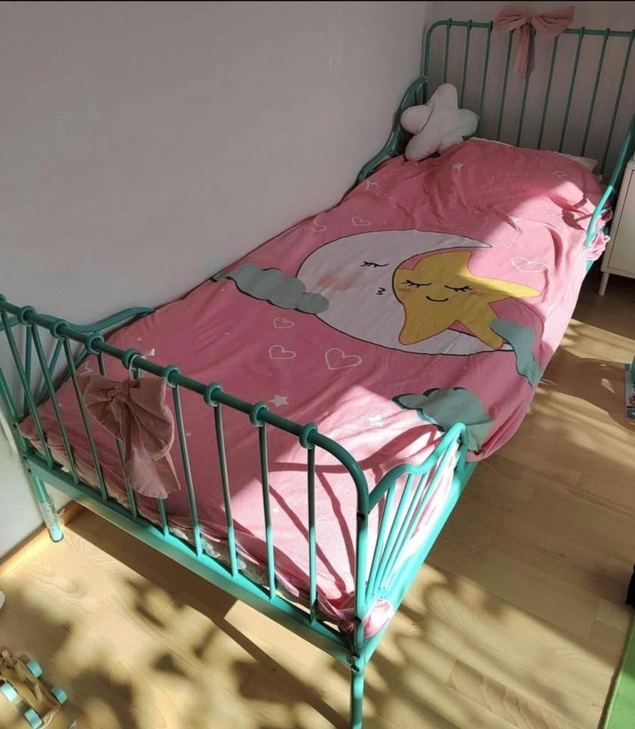 Ikea MINNEN Kinderbed 80x200cm - Uitschuifbaar, Gebruikt, 70 tot 85 cm, Ophalen of Verzenden, Lattenbodem