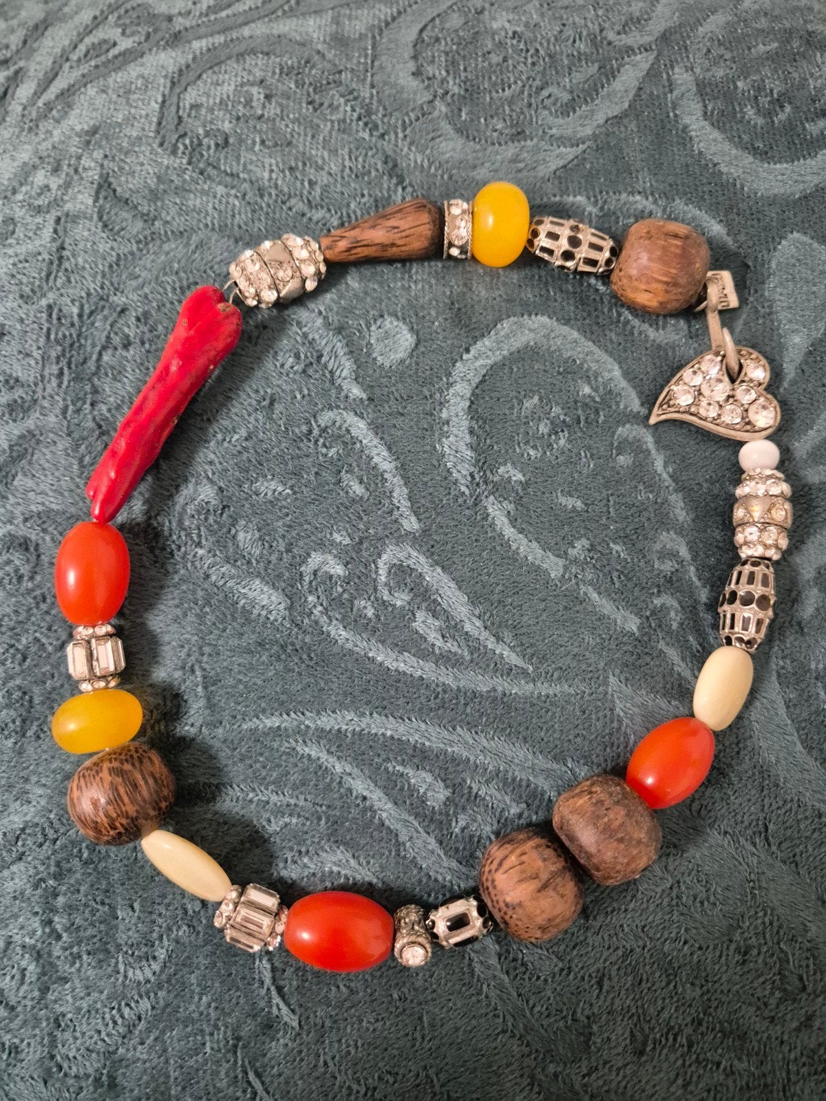 Otazu ketting, Gebruikt, Met kristal, Ophalen of Verzenden, Rood