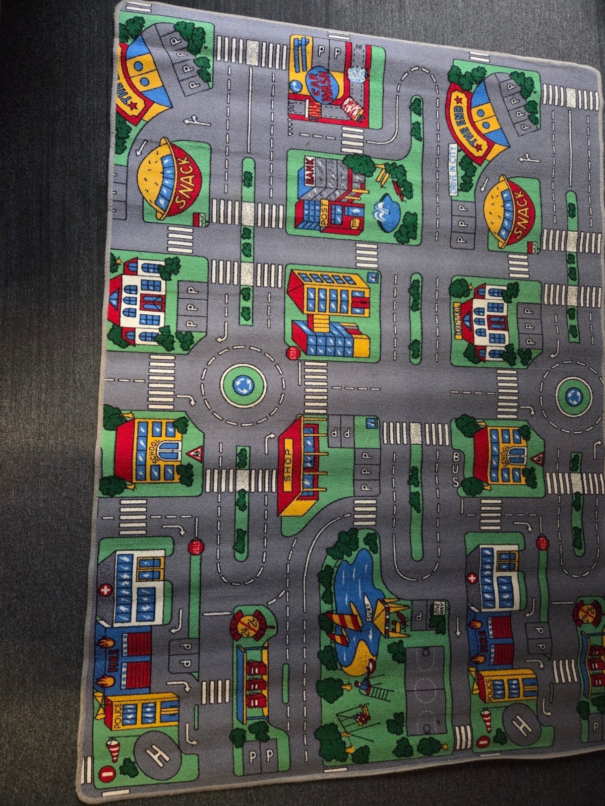 Speelkleed met wegen en gebouwen voor kinderen, Ophalen, Gebruikt