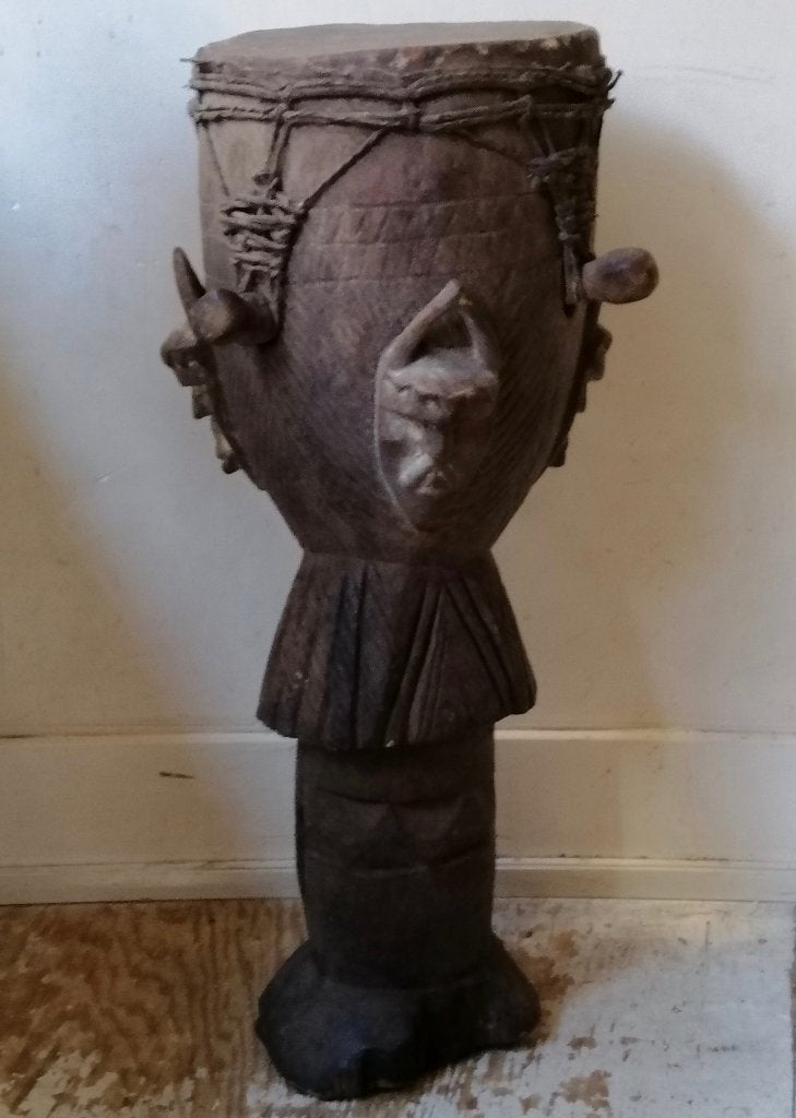 Afrikaanse trommel Senufo drum, Bruin, Afrika, 65 cm, Overige typen