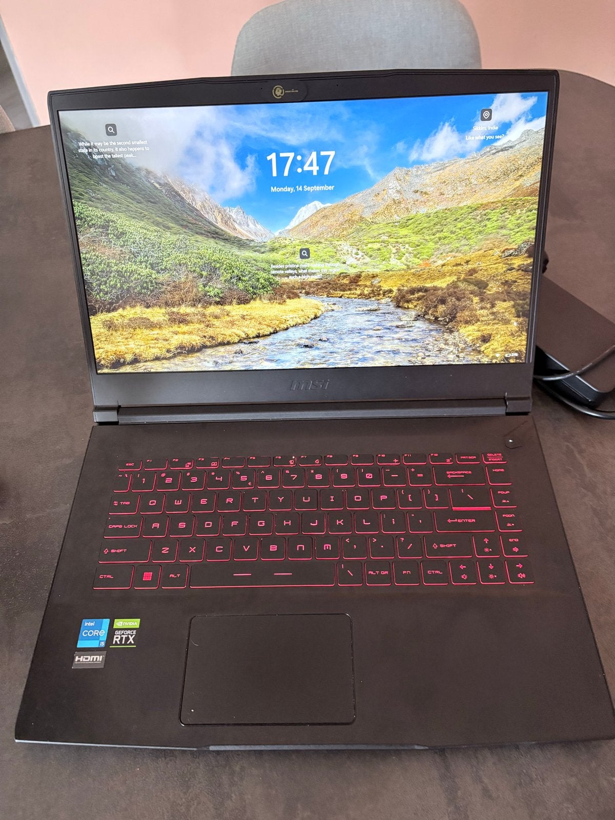 MSI Gaming Laptop - Intel Core i5, NVIDIA GeForce RTX, Computers en Software, Met videokaart, 2 tot 3 Ghz, 8 GB, Ophalen of Verzenden