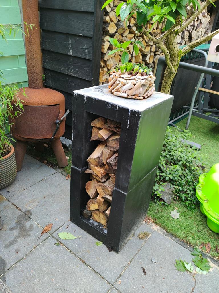 Houtopslag / bankje U-element, Tuin en Terras, Haardhout, Blokken, Minder dan 3 m³, Ophalen