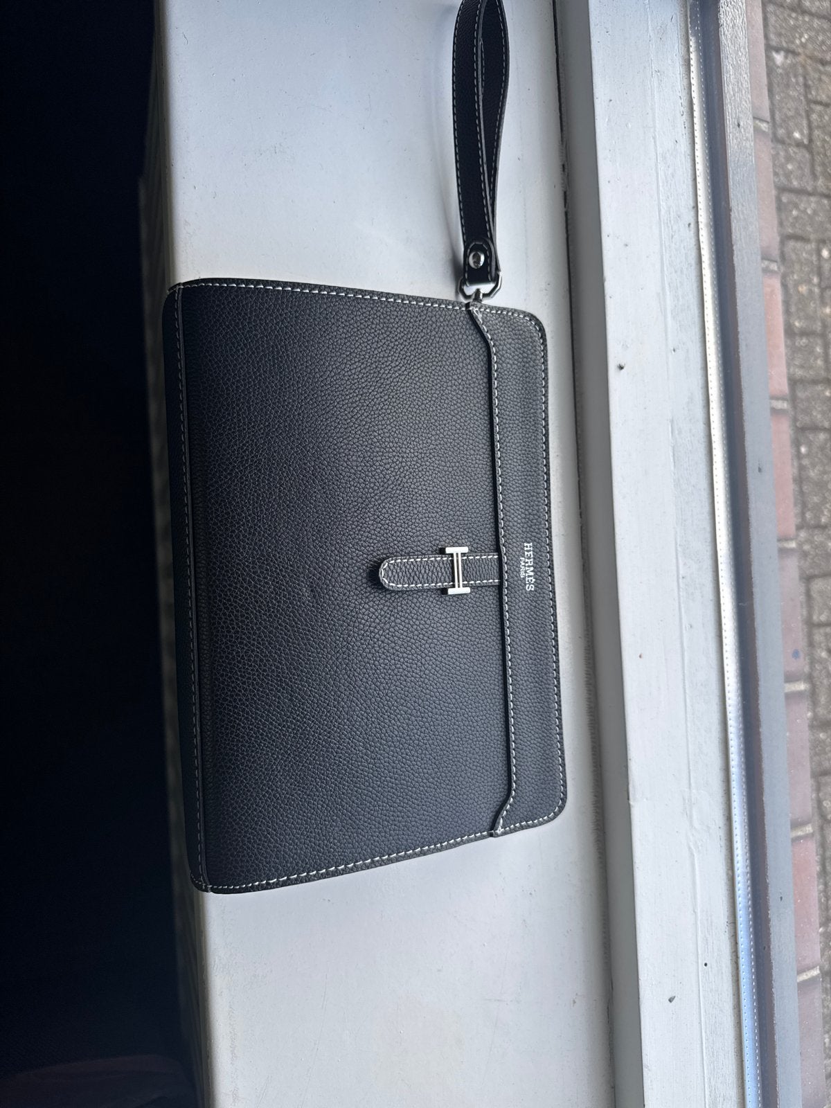 Hermès Paris Clutch/Polstas - Zwart, Zo goed als nieuw, Ophalen, Zo goed als nieuw, Zwart, Avondtasje