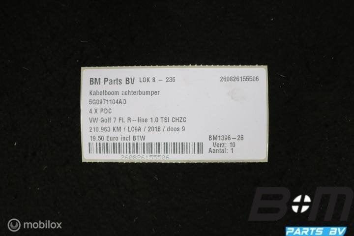 Kabelboom achterbumper VW Golf 7 FL 5G0971104AD, Auto-onderdelen, Gebruikt