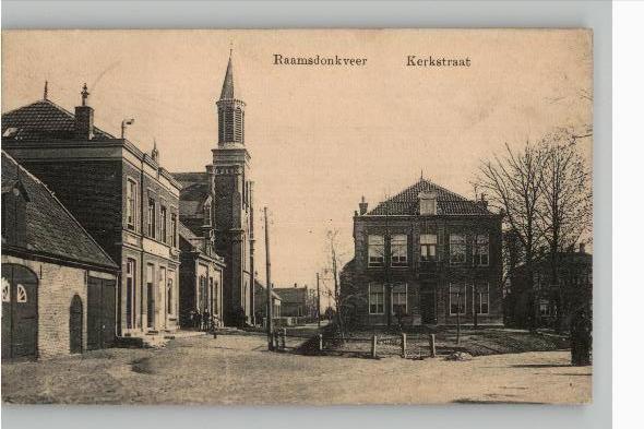 Raamsdonkveer Kerkstraat st 1911 uitg W. van Raamsdonk, Verzenden, Voor 1920, Gelopen, Noord-Brabant