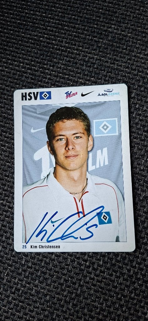 Spelerskaart met handtekening; Kim Christensen # HSV, Verzamelen, Sportartikelen en Voetbal, Ophalen of Verzenden, Nieuw, Buitenlandse clubs