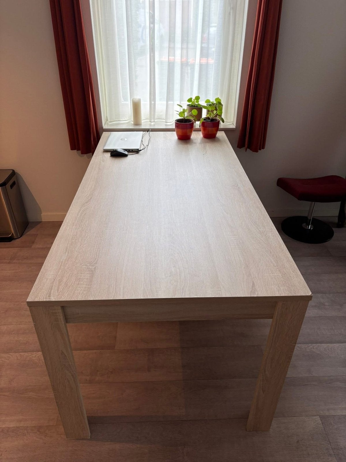 Gratis af te halen: eettafel 180 x 90 cm, Huis en Inrichting, Tafels | Eettafels, Ophalen, Gebruikt, 50 tot 100 cm, Vijf personen of meer