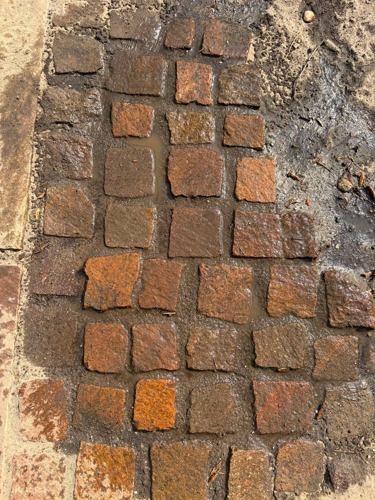 6m2 gebruikte kasseien/kinderkopjes 10x10 (tuin tegels), Tuin en Terras, Ophalen, Gebruikt, Graniet, Kei