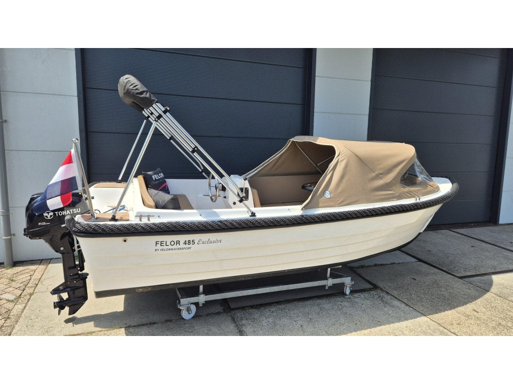 Felor 485 sloep met 15pk|Buiskap|Biminitop|Direct leverbaar, Niet ingevuld, 5 m, Niet ingevuld, Overige merken