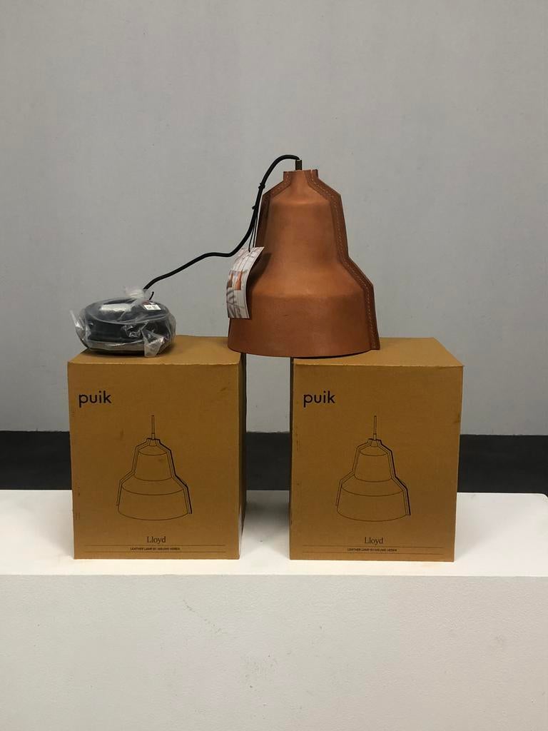 Lloyd cognac leren lampen 200,- by Nieuwe Heren - 2 kleuren, Ophalen of Verzenden, Zo goed als nieuw, Minder dan 50 cm