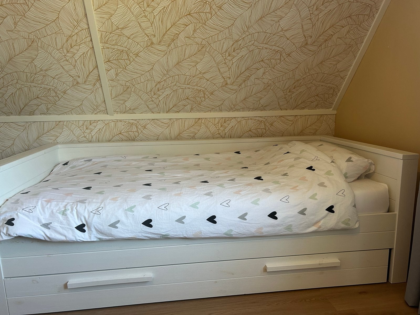 WOOOD Eenpersoonsbed met lade en matras, Ophalen, Gebruikt, 90 cm, Eenpersoons