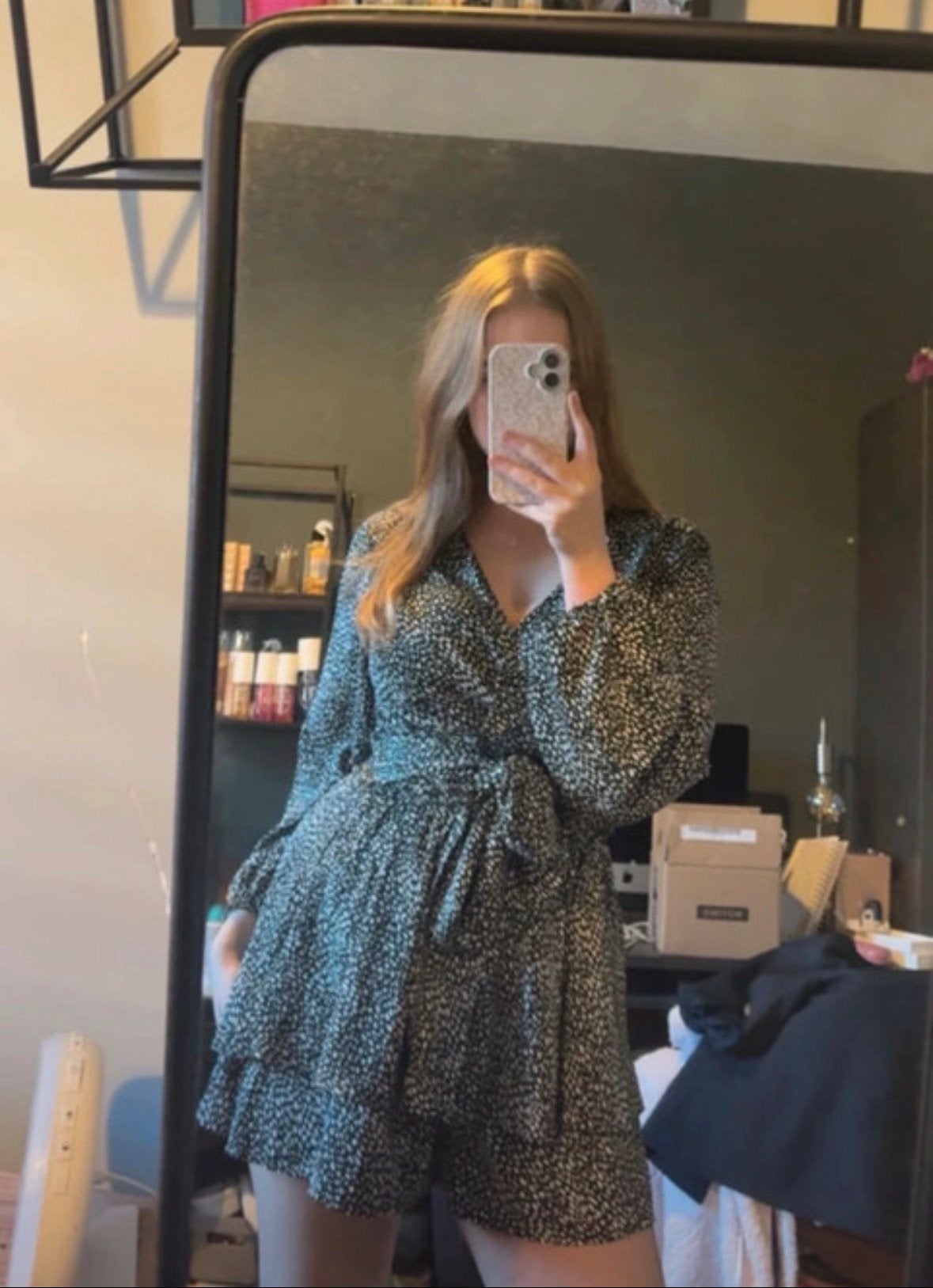 Leuke playsuit, Maat 38/40 (M), Verzenden, Zwart, Gedragen