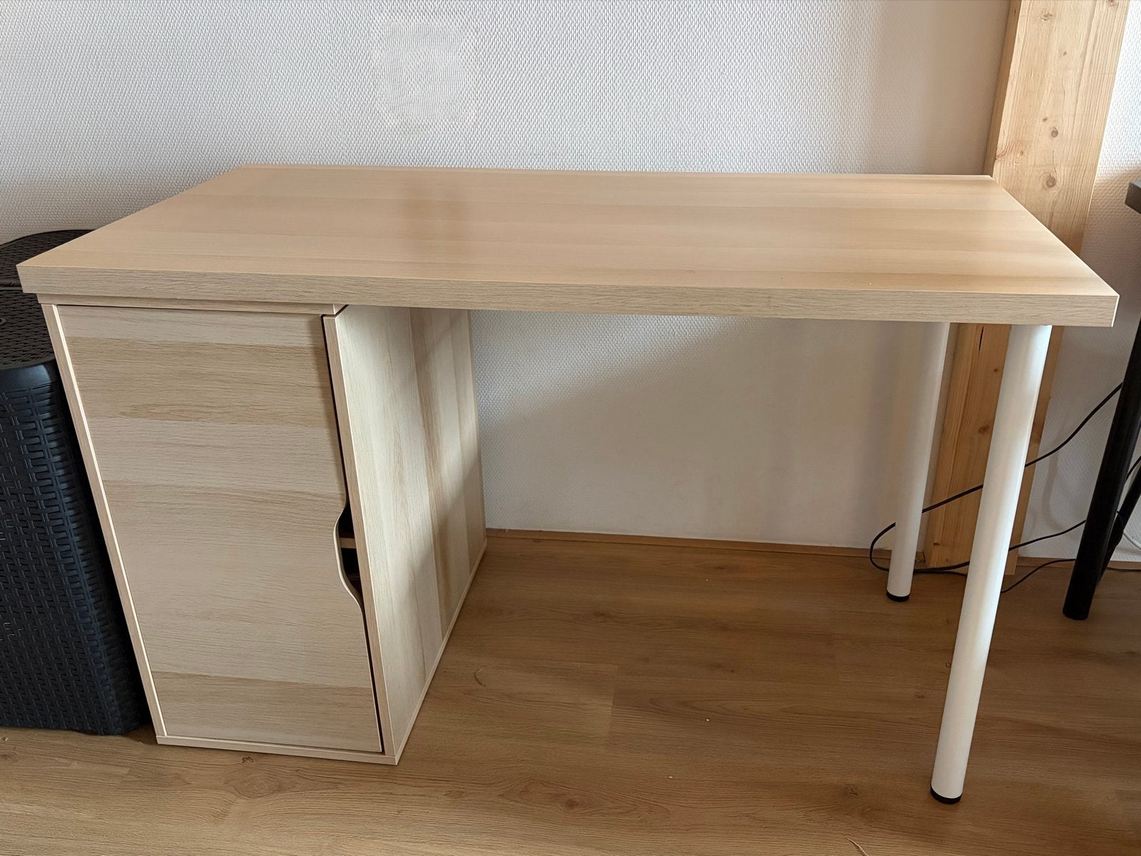 Bureau met opbergruimte - licht houtkleur, Ophalen, Opbergruimte, Gebruikt, Spaanplaat of MDF