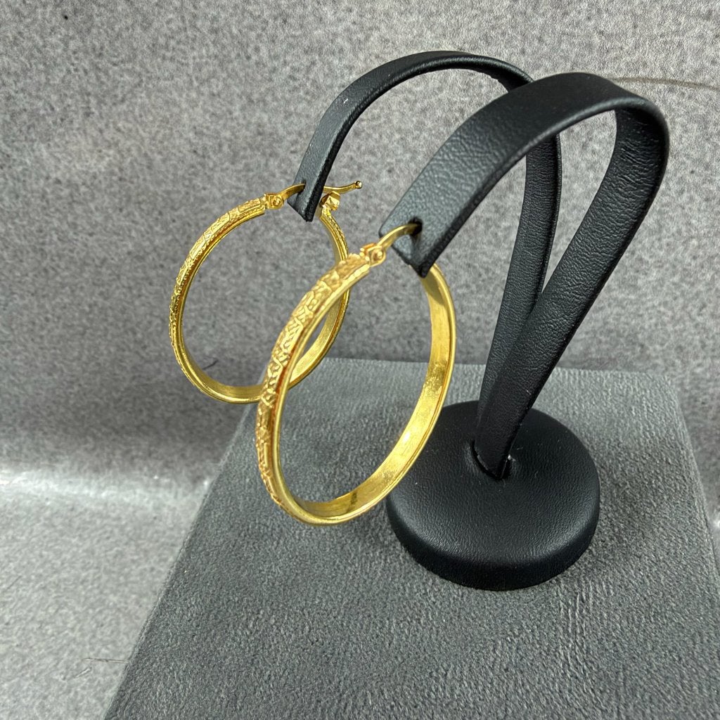 Gouden Oorbellen | 18k | 8,42g | creolen ovaal 3,5cm| 417214, Ophalen of Verzenden, Goud, Goud, Hangers