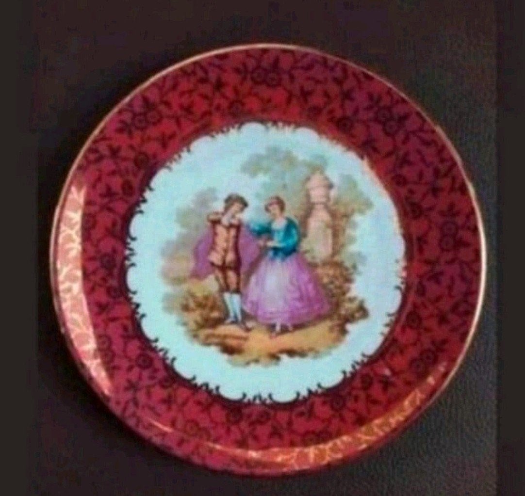 Mooi porseleinen wand bord van Bavaria Schaller 18,5 cm goud, Verzamelen, Ophalen of Verzenden, Zo goed als nieuw, Porselein, Bord of Schaal
