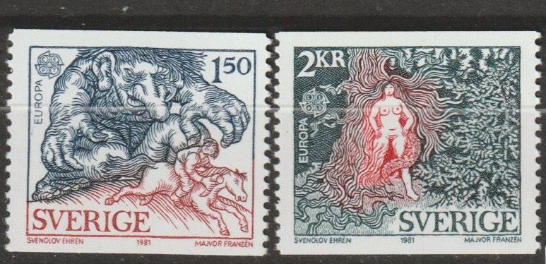 TSS Kavel 1120064 Zweden Europa  pf minr 1141-1142 folklore, Ophalen, Zweden, Postfris