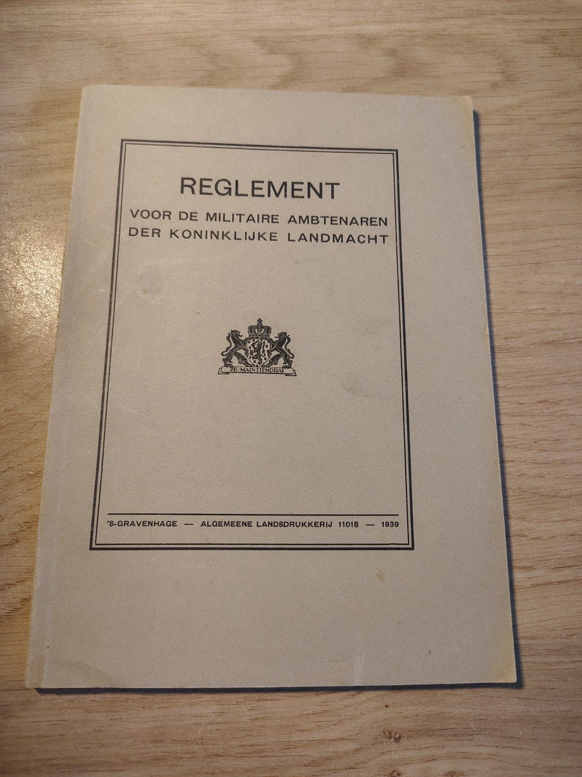 Reglement militaire ambtenaren Koninklijke Landmacht 1939, Verzamelen, Ophalen of Verzenden, Nederland