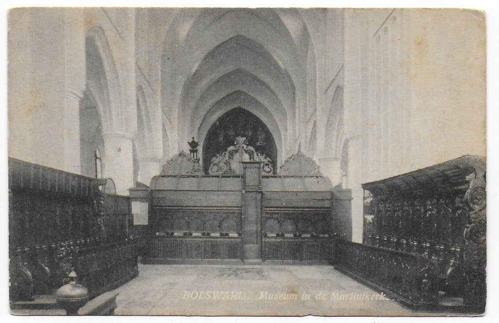 Bolsward St martinikerk Ongelopen Ansichtkaart B6875, Ophalen of Verzenden, 1940 tot 1960, Ongelopen, Friesland