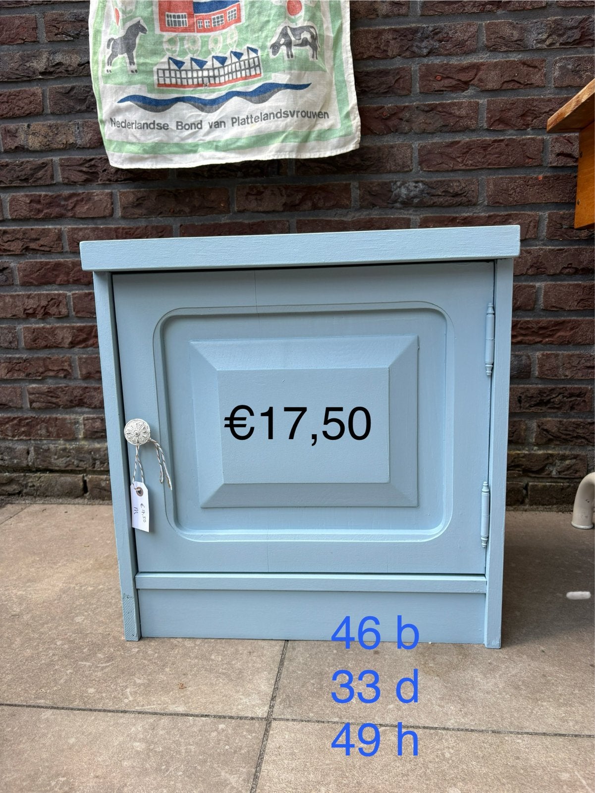 Vintage kastje in lichtblauw - 46x33x49 cm, Ophalen