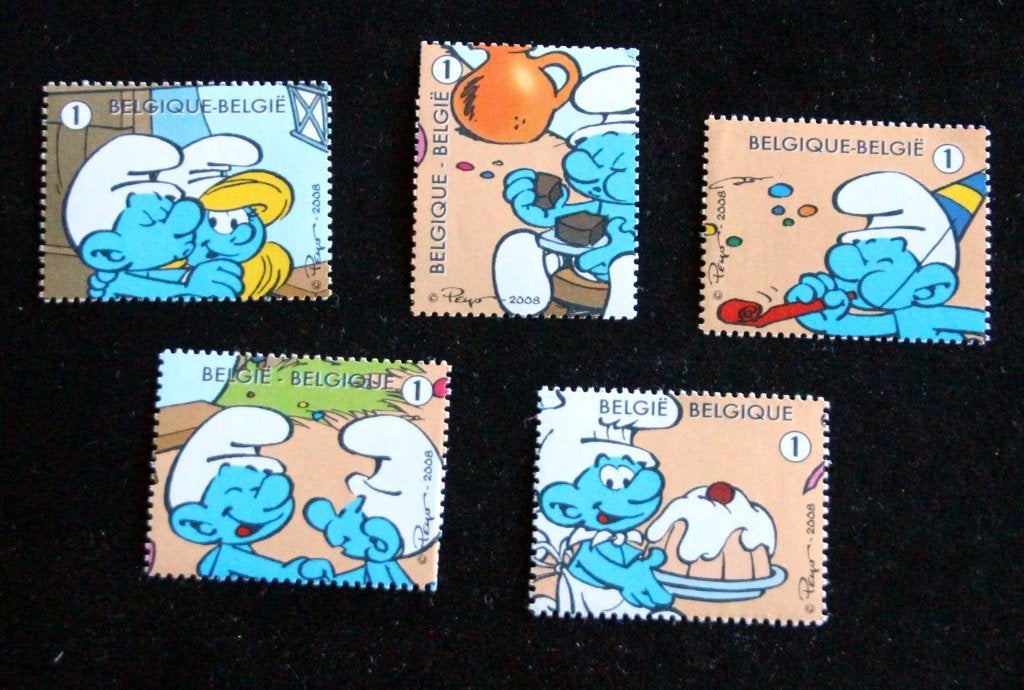 Belgie 2008 Smurfen Schtroumpfs Peyo compleet reeks MNH, Verzenden, Postfris
