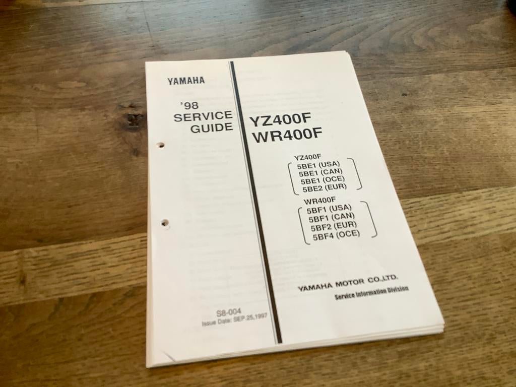 Yamaha YZ400F WR400F Service Handleiding, Motoren, Handleidingen en Instructieboekjes, Yamaha, Verzenden