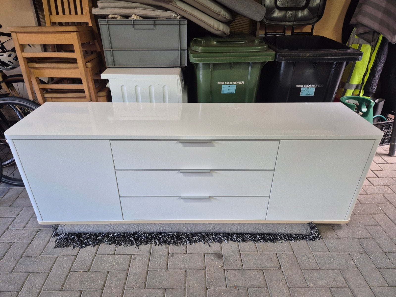 tv kast wit design 200x64x50 cm, Ophalen, 25 tot 50 cm, Minder dan 100 cm