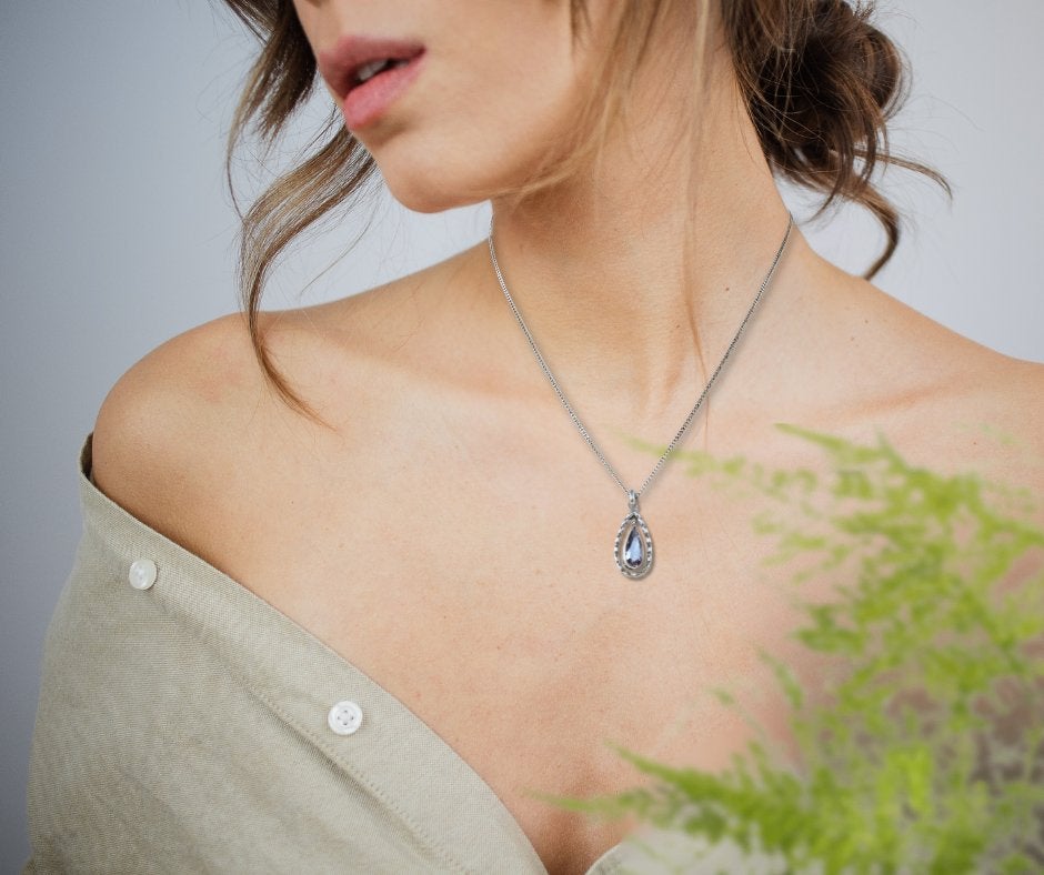 Mooie Art Deco 800 zilveren AMETHIST druppel hanger ketting!, Overige voorstellingen, Verzenden, Zo goed als nieuw, X