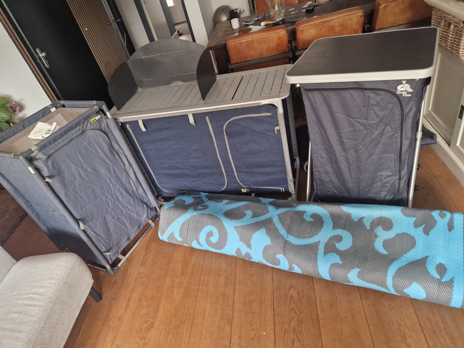 Complete Campingset: 2 Kasten, Keukenkast & Vloerkleed, Ophalen of Verzenden