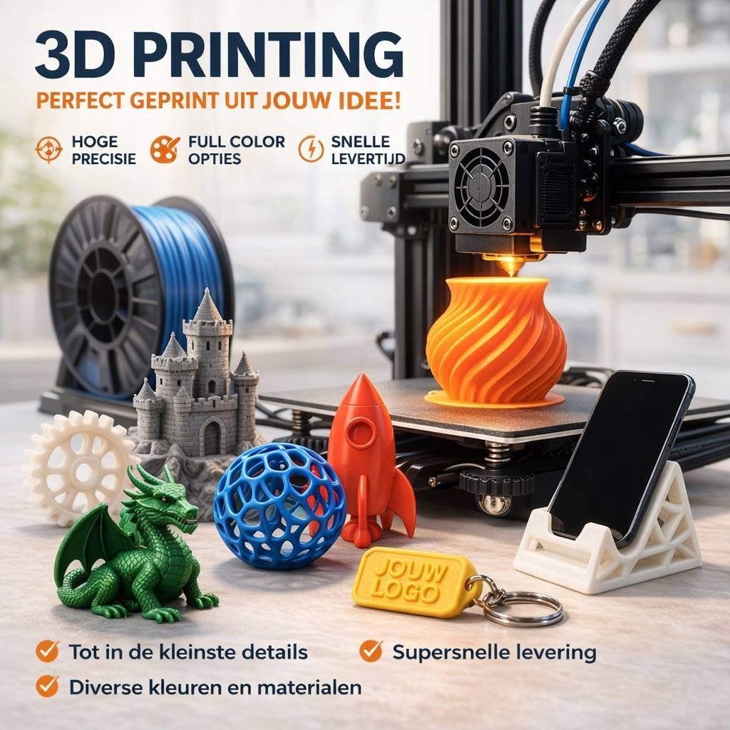 3D Print service op maat | Snelle levering | PLA, PETG & TPU, Ophalen of Verzenden, Nieuw, Filament