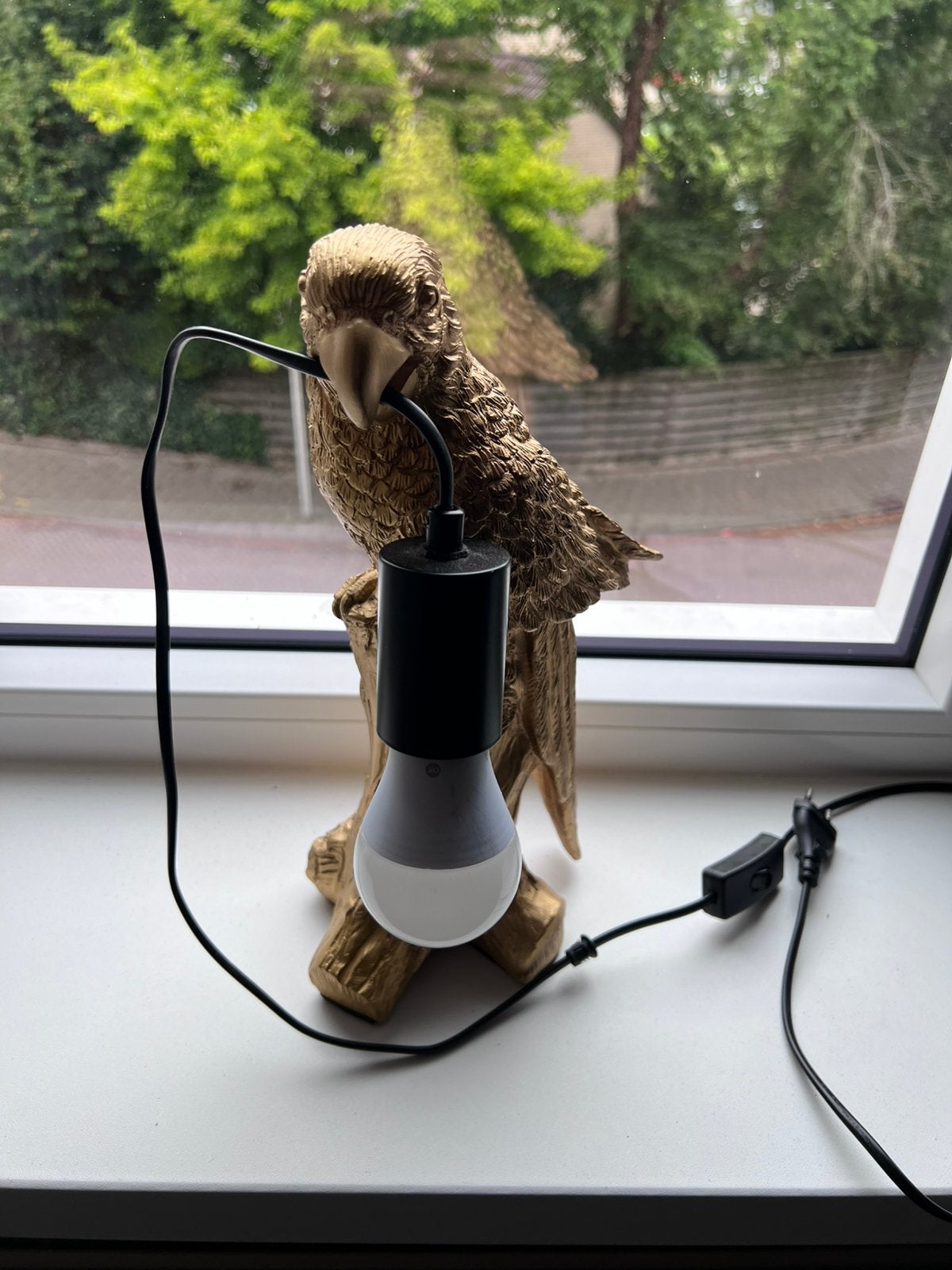 Lamp papegaai goudkleurig, Goud, Ophalen of Verzenden, Zo goed als nieuw