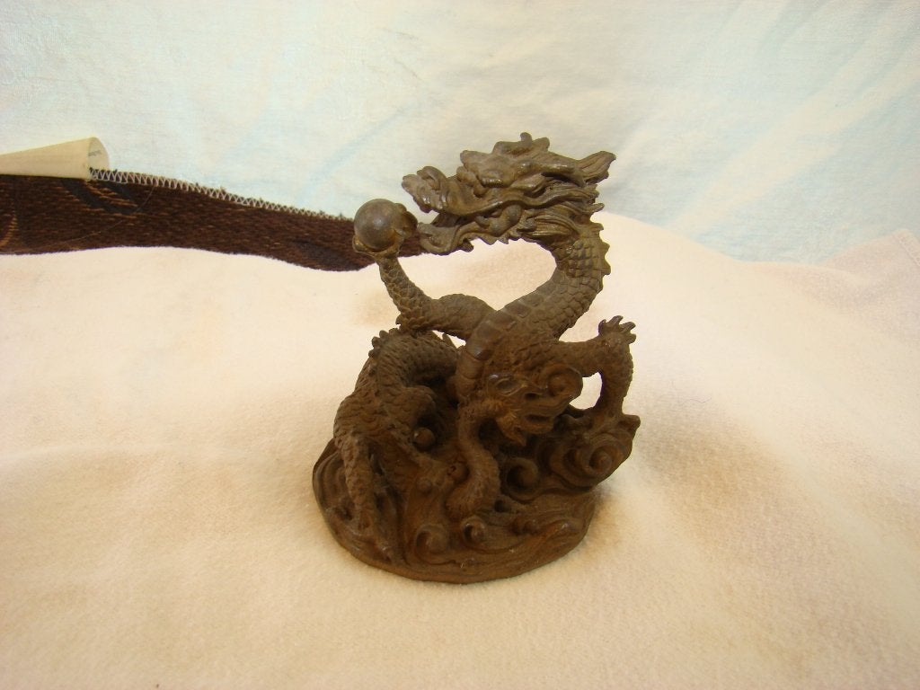 Seidoryu no Zo, (  draak  met bal, Japan, Ophalen, Beeld, Brons