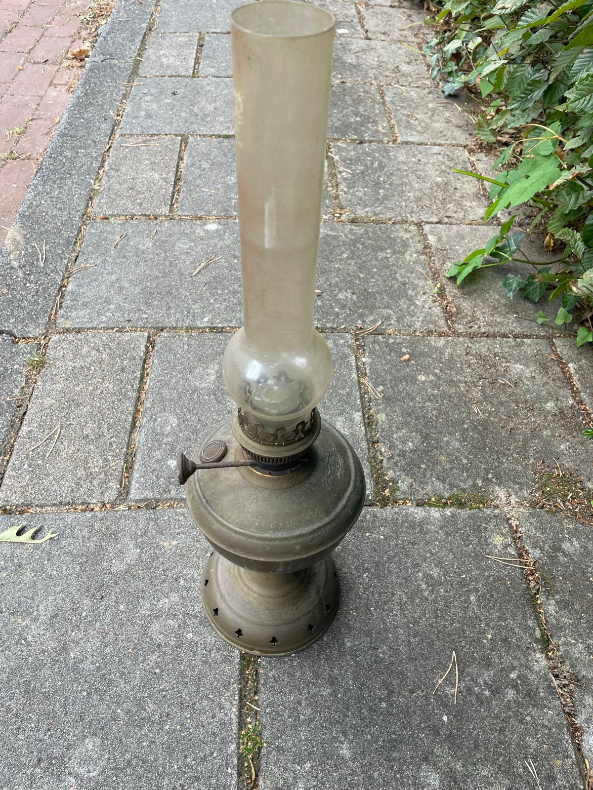 Antieke AIG Prima Petroleumlamp - Vintage Messing Olielamp, Ophalen of Verzenden