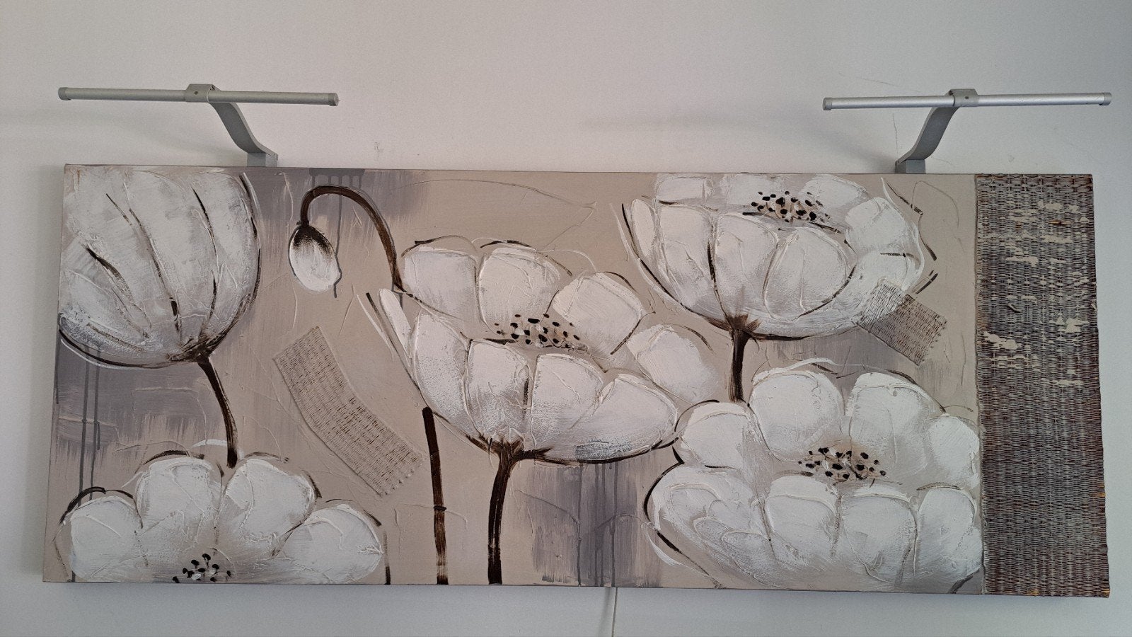 Schilderij met LED verlichting - Witte bloemen, Ophalen