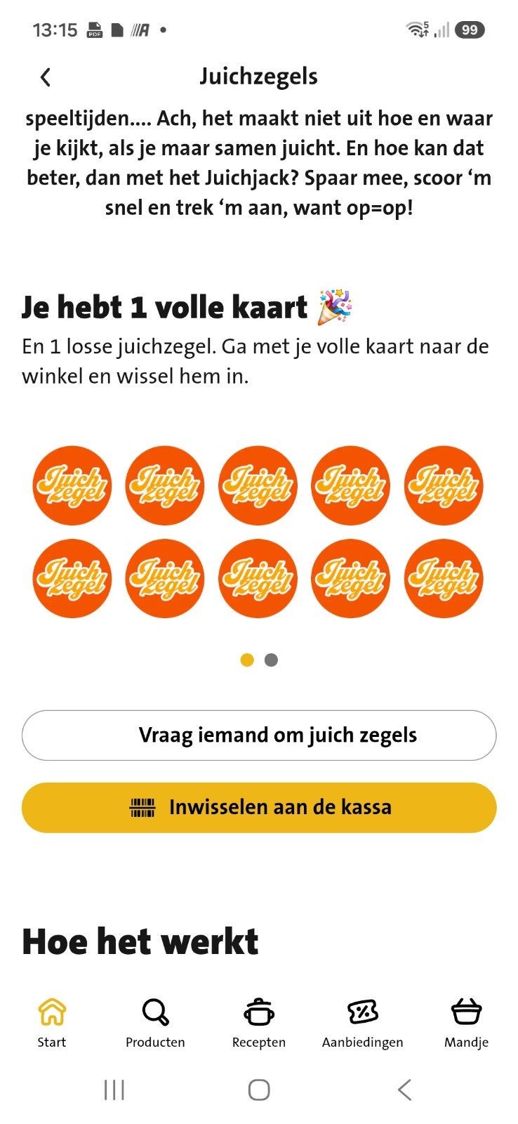 Volle spaarkaart digitale Jumbo juich jack zegels., Albert Heijn, Ophalen