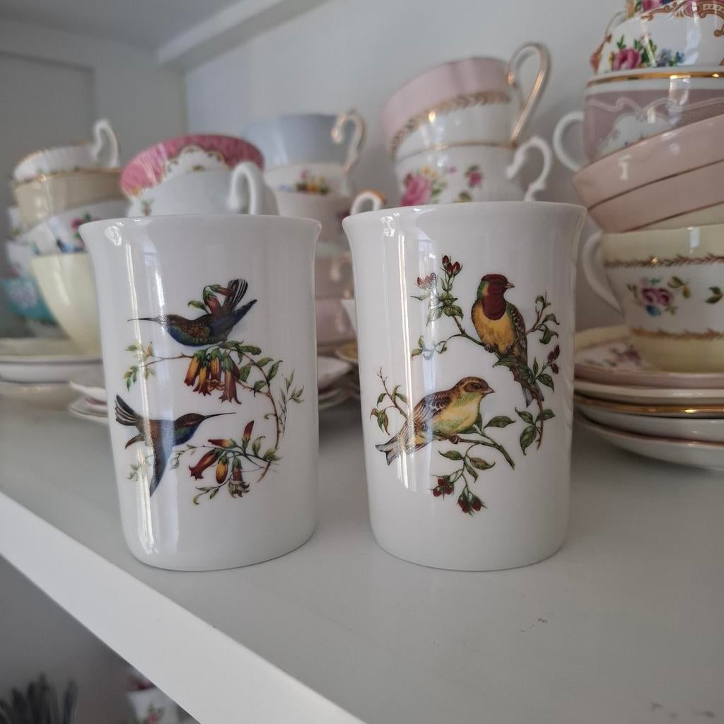Bekers vogels 
Royal Schwabap, Antiek en Kunst, Antiek | Servies los, Ophalen of Verzenden
