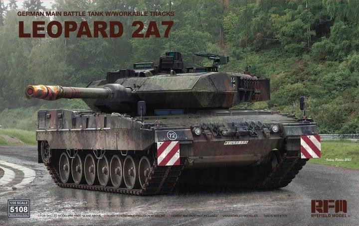 H-853,RFM 1-35,NO,5108,German Leopard 2 A7 Main Battle Tank, Hobby en Vrije tijd, Modelbouw | Auto's en Voertuigen, Overige merken