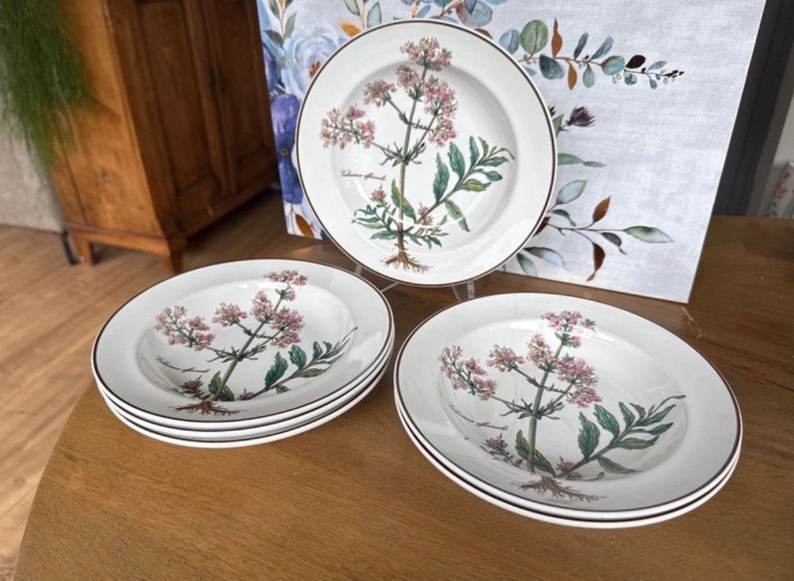 Villeroy & Boch Botanica diepe borden - Valeriana officinali, Klassiek, Villeroy & Boch, Ophalen of Verzenden, Zo goed als nieuw