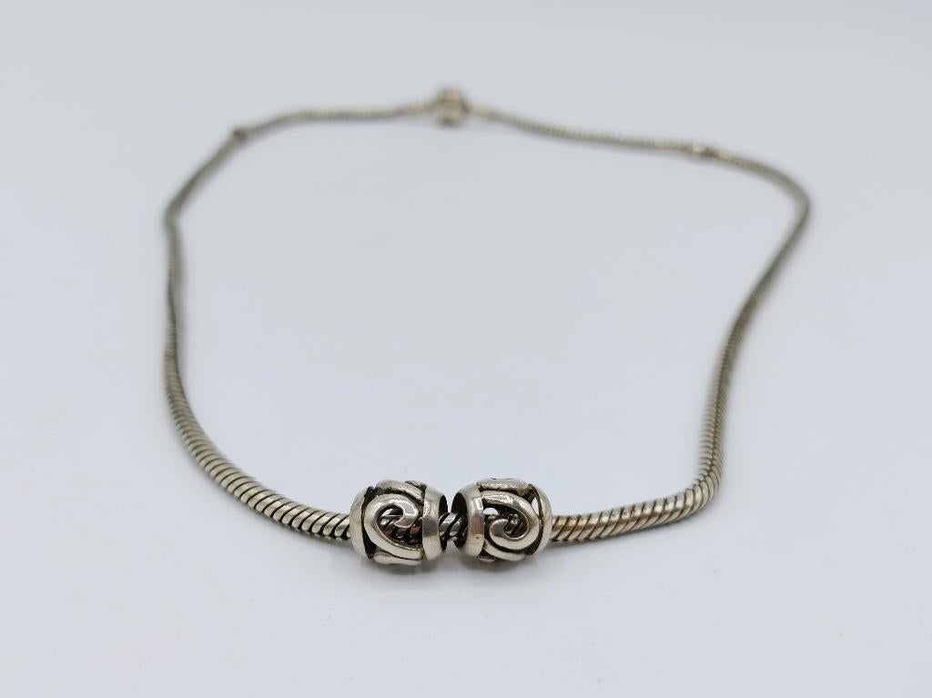 Zilveren slangenketting met hanger, Tedora, 45,5 cm., Met hanger, Info@zilverwebsite.nl, Verzenden, Zo goed als nieuw