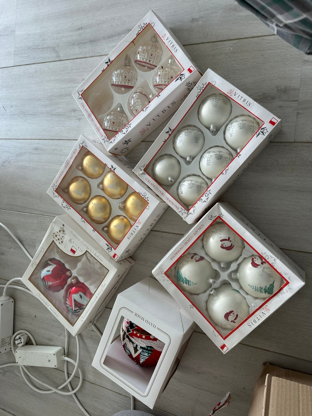 Handgeschilderde kerstballen vitbis, Diversen, Kerst, Ophalen, Zo goed als nieuw