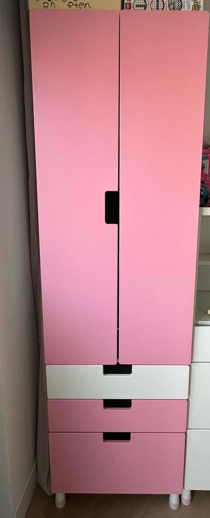 Kledingkast ikea wit/roze, Ophalen, Gebruikt, 50 tot 70 cm, 105 cm of meer