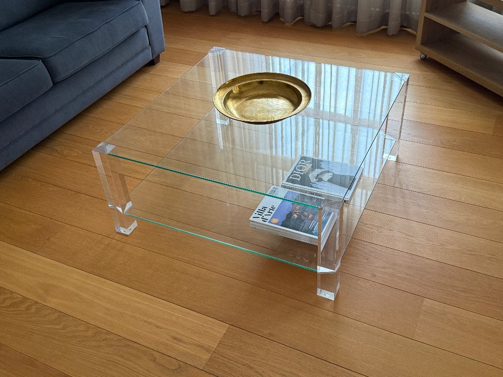 Salontafel - The Hague - 90 x 90 xm, Huis en Inrichting, Ophalen, Doorzichtig, 50 tot 100 cm, Vierkant