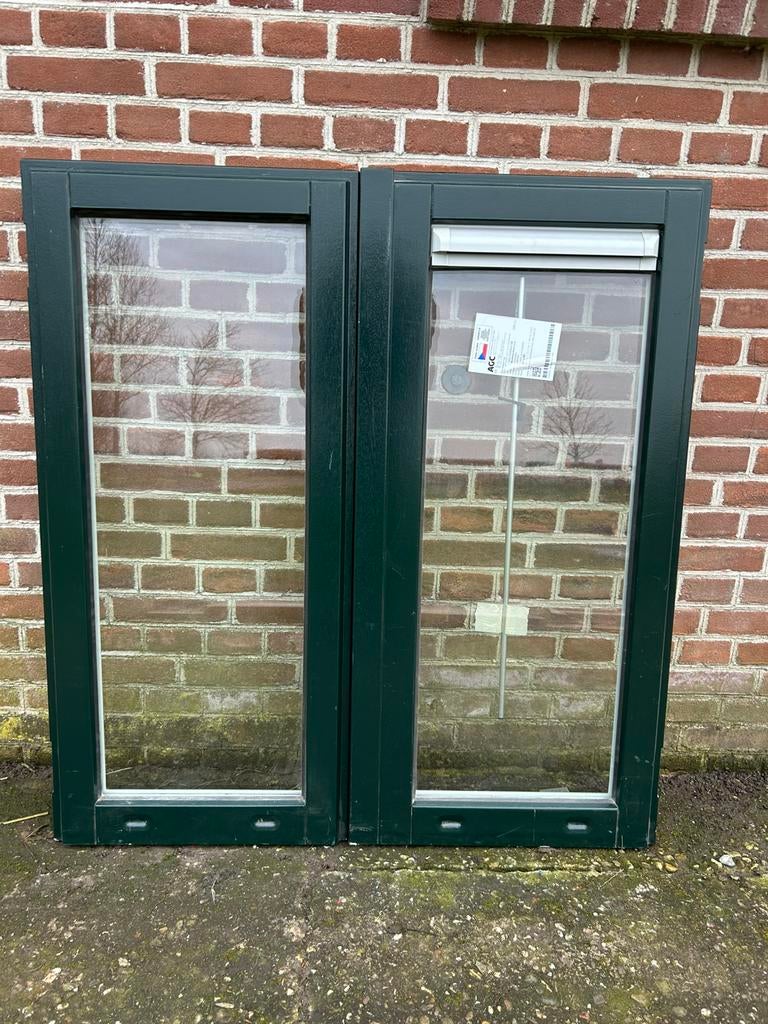 Nieuw stel hardhouten draairamen 103x109,5cm., Ophalen, Gevelraam of Ruit, 80 tot 120 cm, 80 tot 120 cm