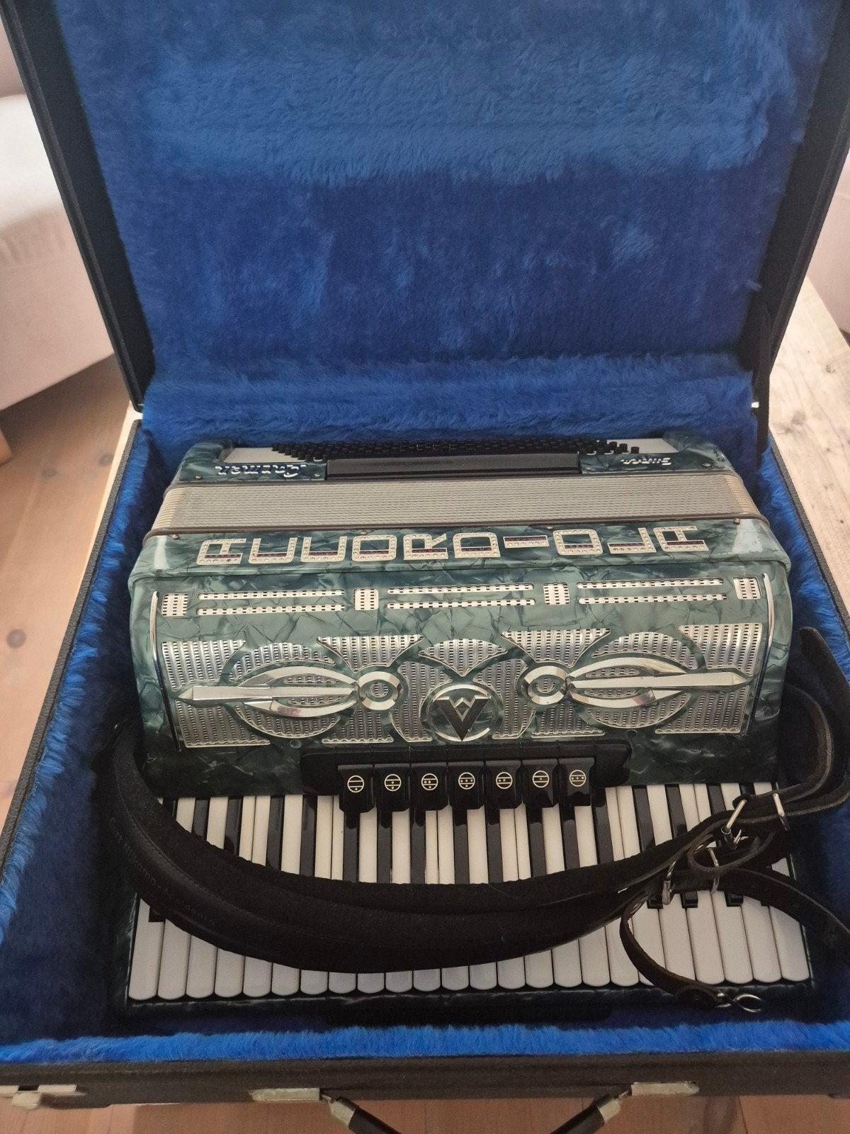 Accordiola Super carmen piano accordeon met koffer en riemen, Muziek en Instrumenten, Ophalen, Gebruikt, Accordiola, Met koffer