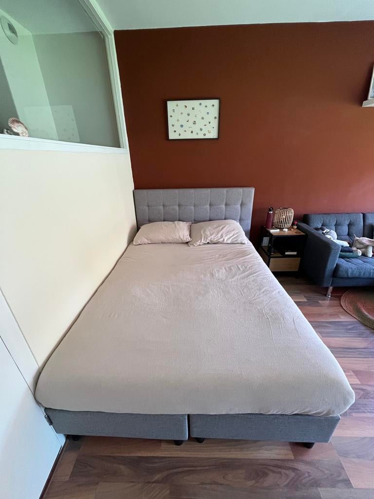 Boxspring Narvik + matras Luc 140x200, Ophalen, Tweepersoons, 140 cm, Zo goed als nieuw