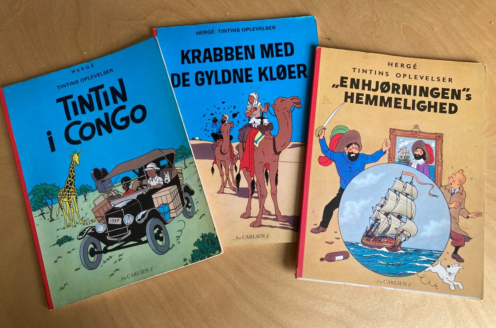 Kuifje in de deense taal (3 albums), Boeken, Meerdere stripboeken, Ophalen of Verzenden, Zo goed als nieuw