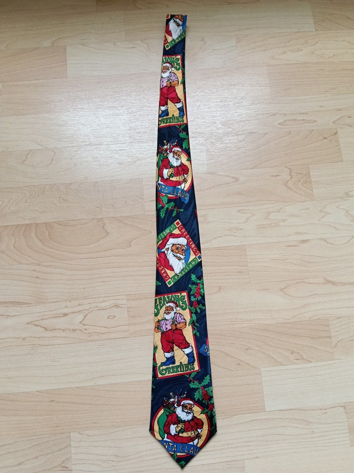 Kerst stropdas met Kerstman print, Onbekend, Meerkleurig, Ophalen of Verzenden, Zo goed als nieuw
