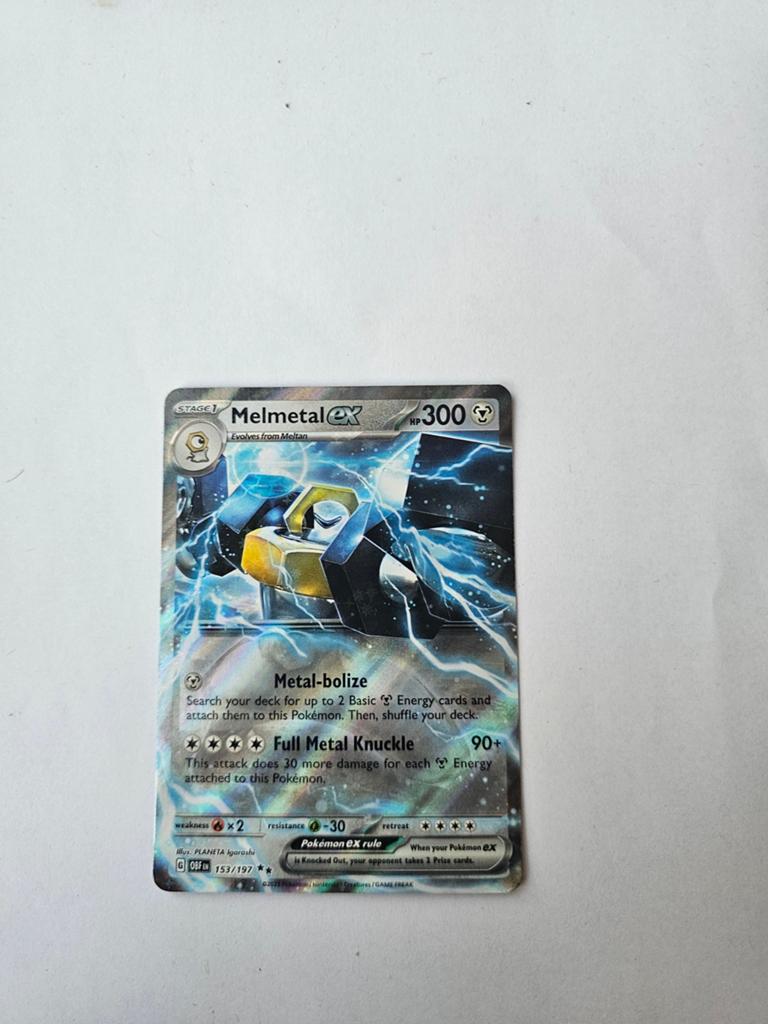 Melmetal ex 153/197 OBF - Pokémon Kaart, Ophalen of Verzenden, Zo goed als nieuw, Losse kaart, Foil