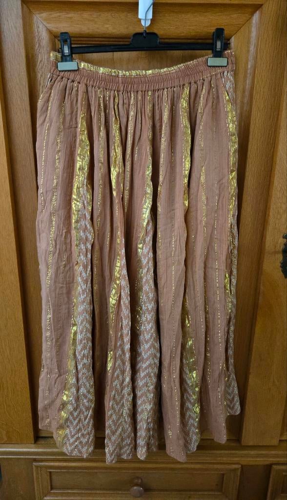 Bohemian lange rok Louizon maat 3 (42/44) met steekzakken, Louizon, Bruin, Verzenden, Maat 42/44 (L)